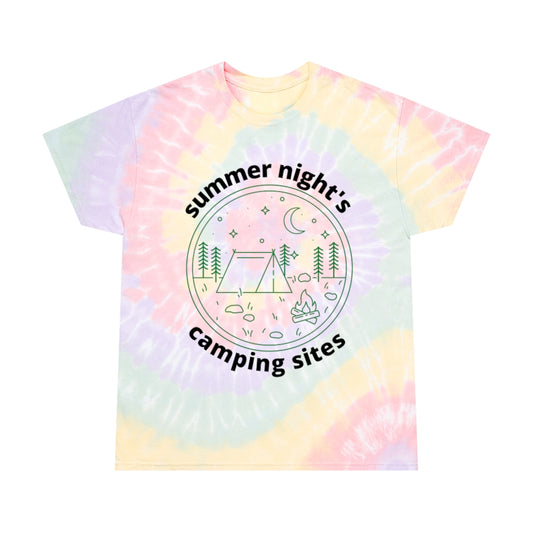 Tie-Dye Summer nights camping sites Tee, Spiral